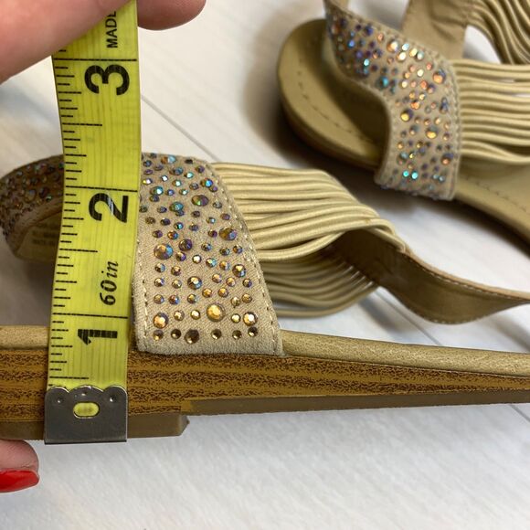 Coach and Four Brown Rhinestone Embellished Leather Slingback Sandals Size 7.5M - Picture 10 of 12